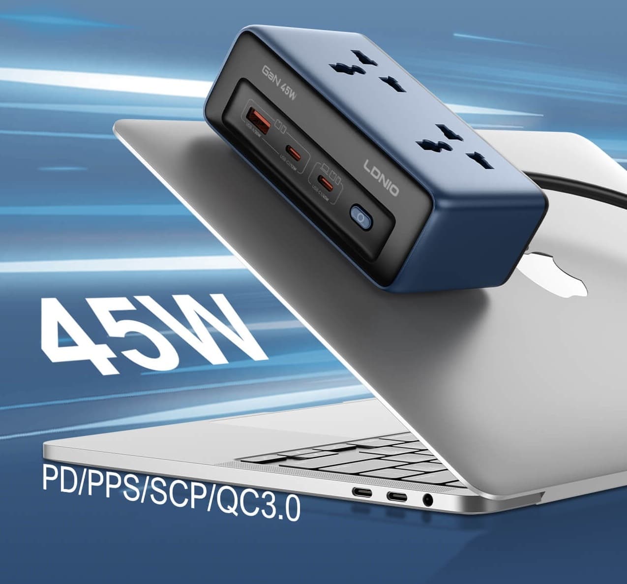 LDNIO SC1 45W Universal Socket Desktop Power Strip Adapter view 5