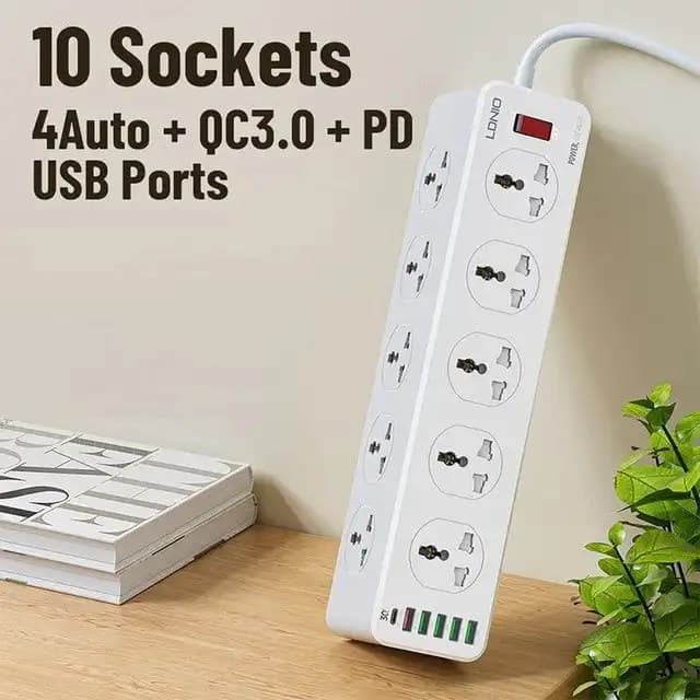 LDNIO SC10610 30W 6 Port USB Fast Charging Power Strip Wall Charger