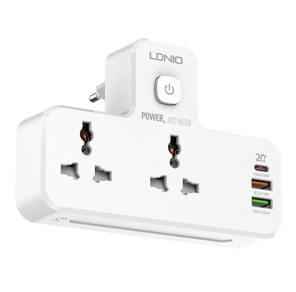 LDNIO SC2311 PD 20W 3 Port USB Charger Extension Power Strip