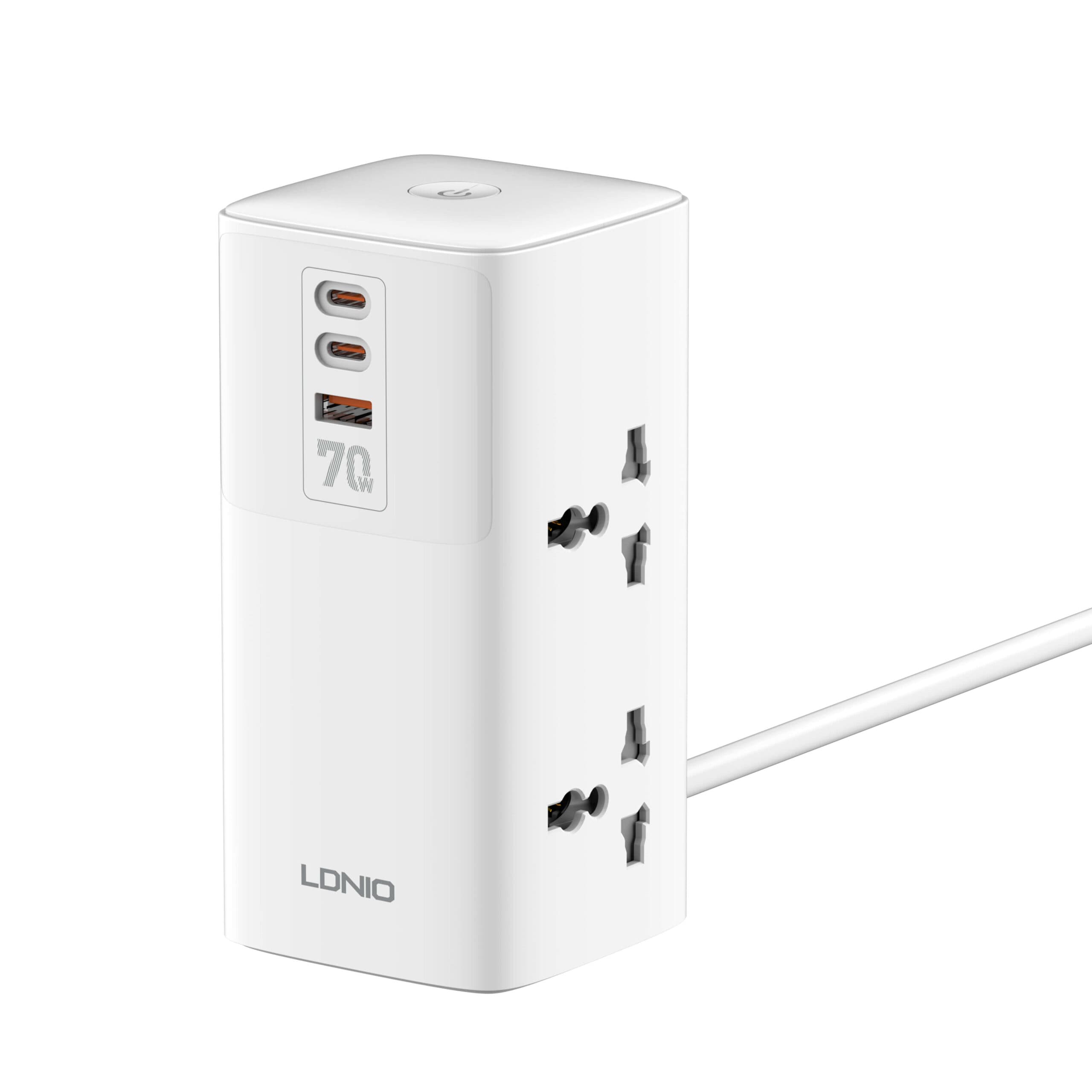 LDNIO SC4383 GaN 70W PD Adapter Multifunction Chargers Power Strip Extension Socket Power Cord