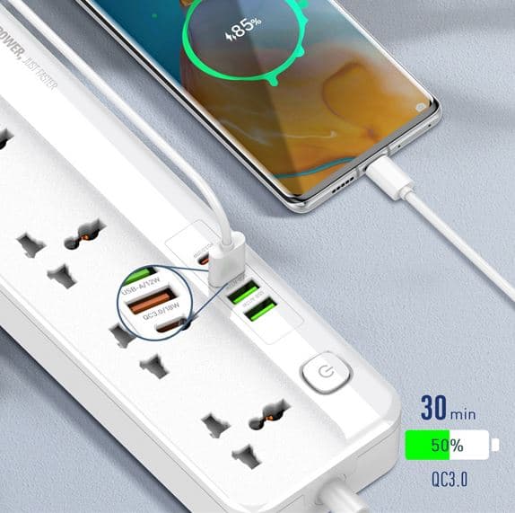 LDNIO SC5415 Power Strip With USB Port And Switch Button 2500 Watt view 2