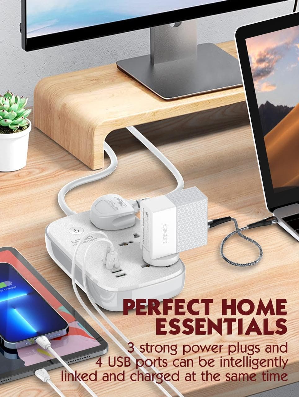 LDNIO SCW3451 2500W 10A Smart WiFi Extension Power Strip With App Control view 2