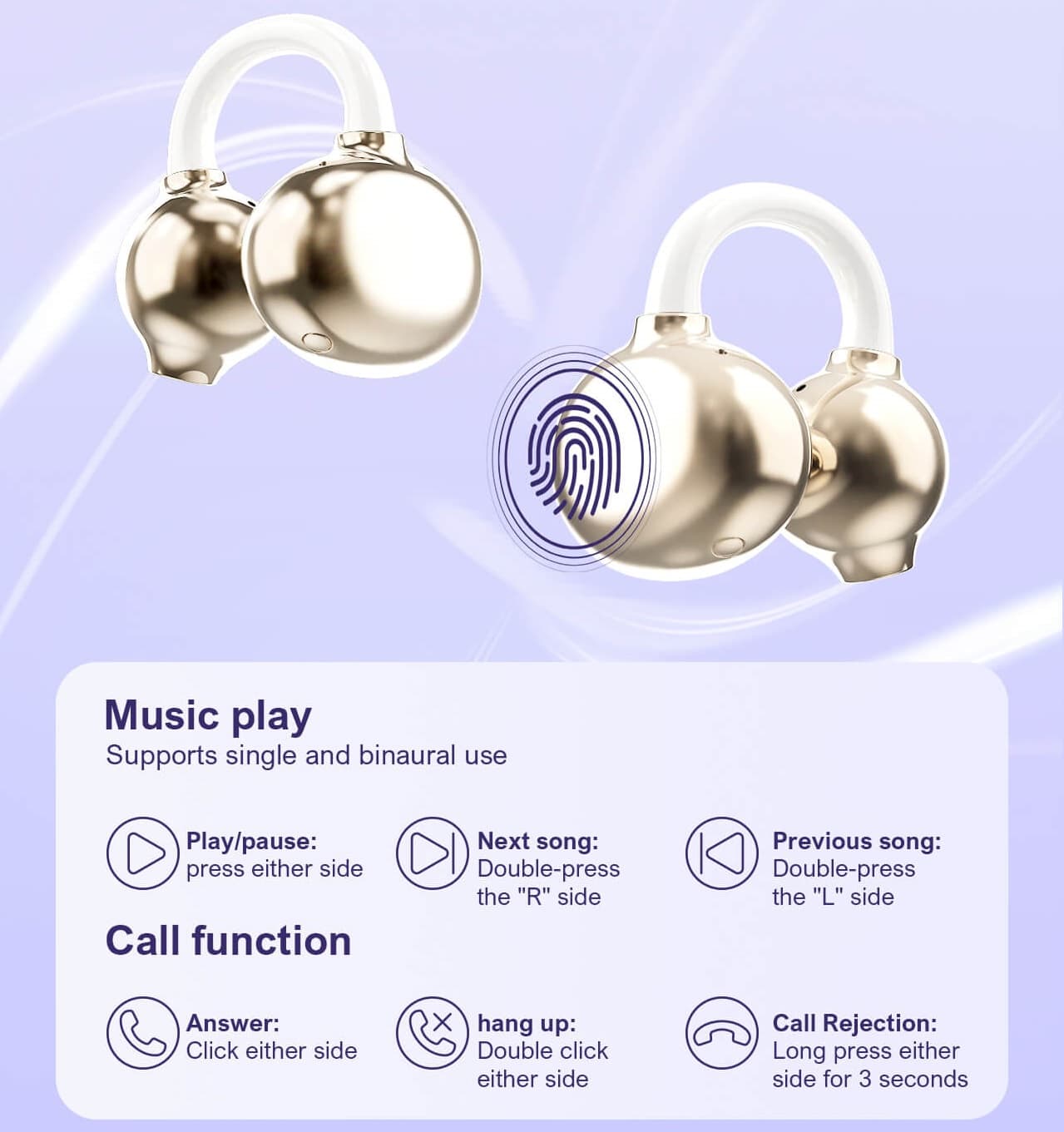 LDNIO T08 Wireless Stereo Bluetooth Open Ear Wireless Earbuds view 2