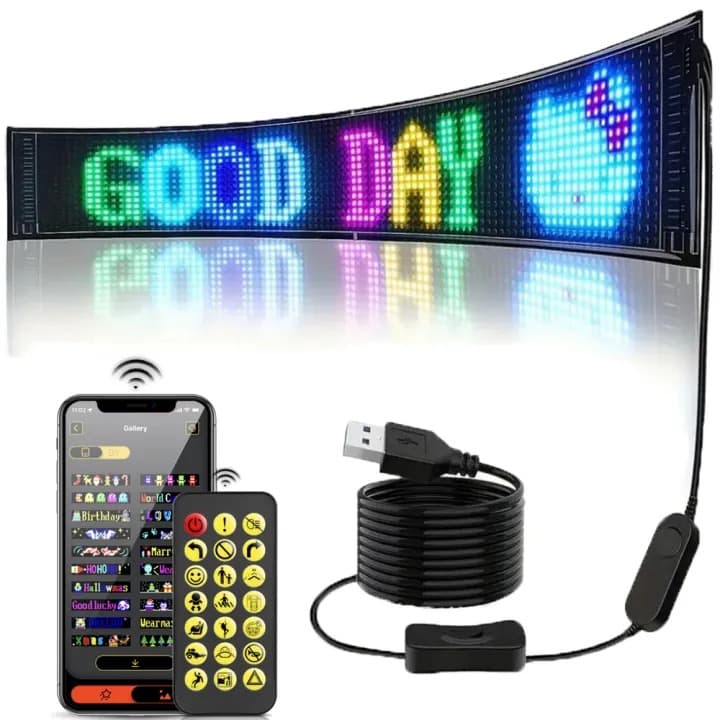 LED Matrix Panel Light 1 Feet Smart Bluetooth LED Display Screen App Control