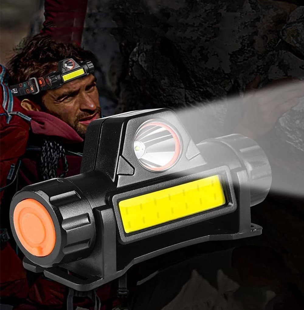 LED Rechargeable Flashlight Headlamp Headlight For Running Camping Hiking USB Rechargeable