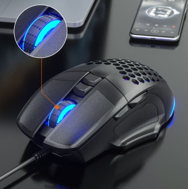 Lenovo Lecoo MS107 Wired RGB LED Illuminated 3200DPI 7 Button Wired Gaming Mouse view 2