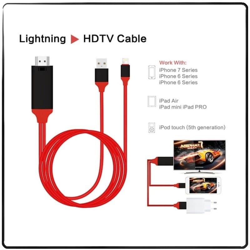 Lightning IPH To HDMI TV Cable For TV Projectors