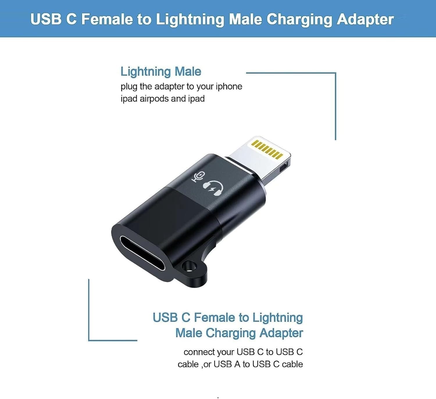 Lightning To Type C Audio Connection Adapter (1 Piece) view 2