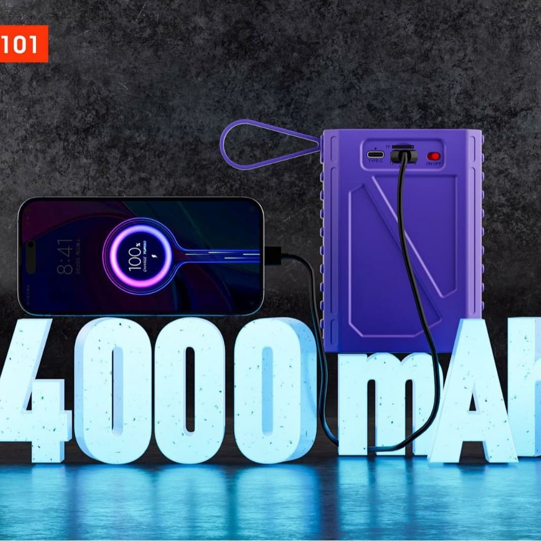 LP V101 TWS Wireless Bluetooth V5.1 Portable Speaker Powerbank FM Radio TF USB Drive RGB LED Light view 4