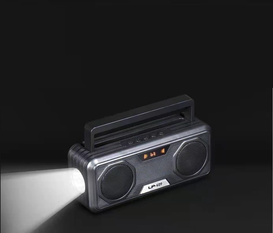 LP V29 TWS Wireless Bluetooth Portable Speaker Solar Rechargeable Torch Light Super Bass view 2