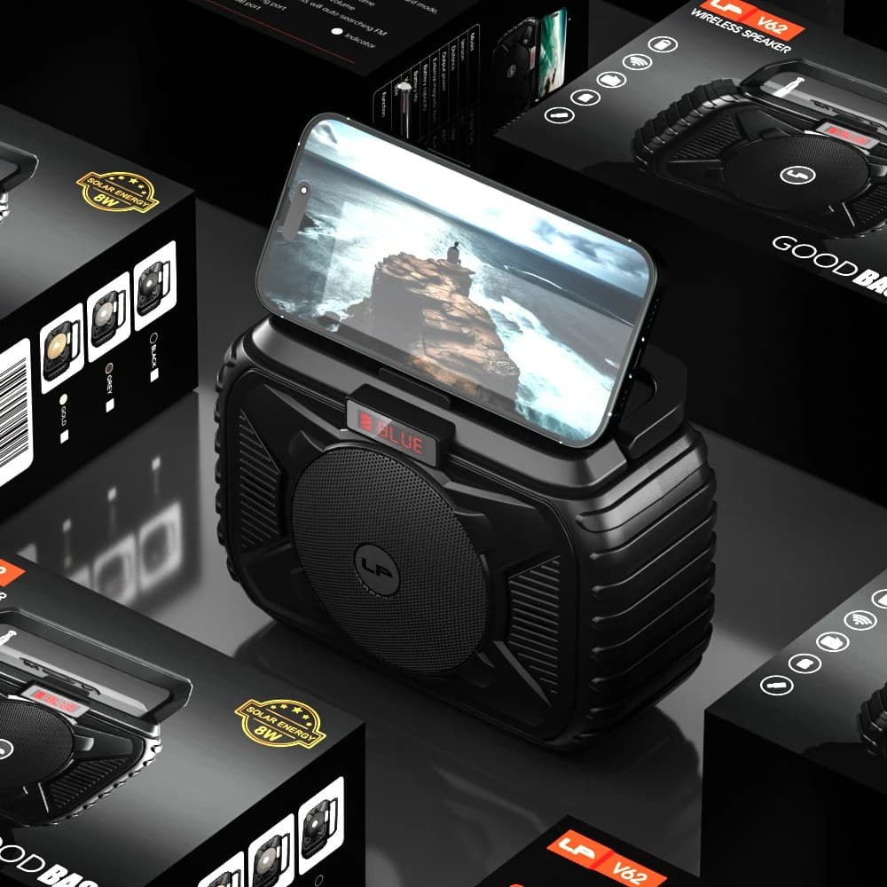 LP V62 TWS Wireless Bluetooth V5.1 Portable Speaker Super Bass FM Radio TF Slot USB Drive view 3