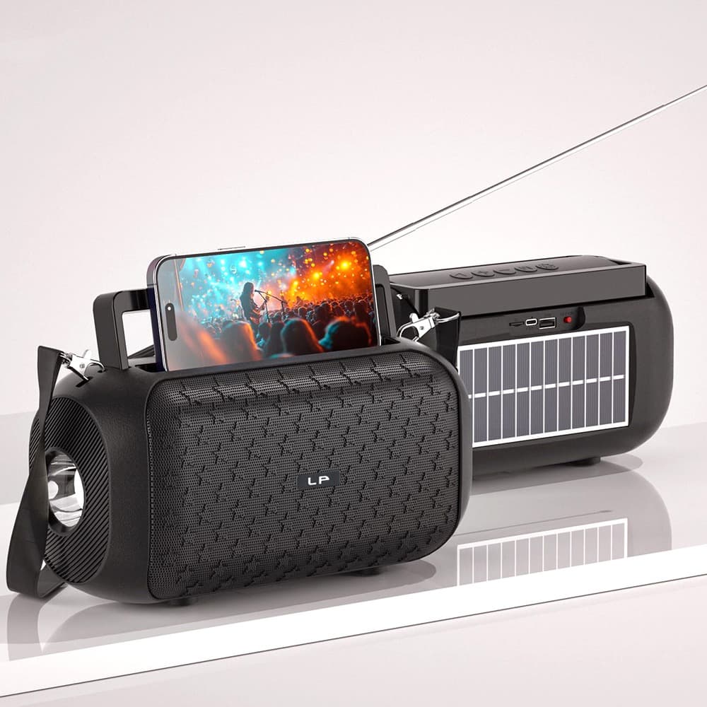 LP V78 Portable Wireless Solar Powered Charging Bluetooth Speaker FM Radio/TF/USB view 2