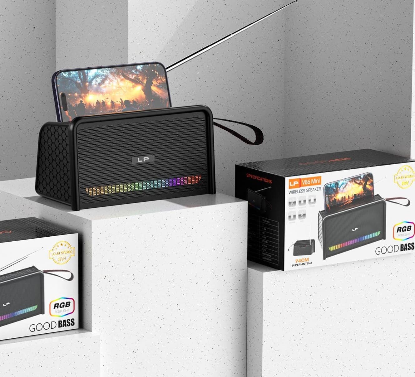 LP V86 Mini Wireless Mini Super Bass Bluetooth Speaker view 3