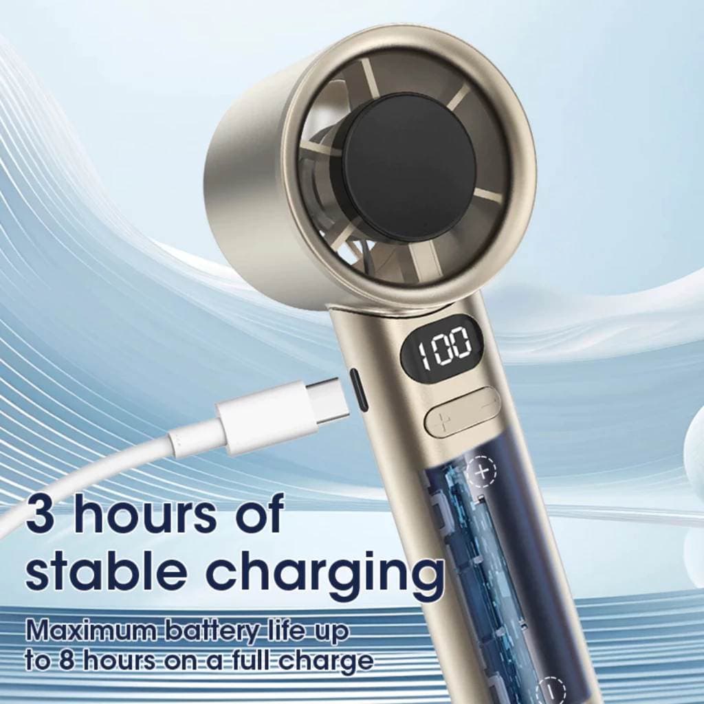 M11 Portable Mini High Speed Handy Fan Type C Rechargeable view 3