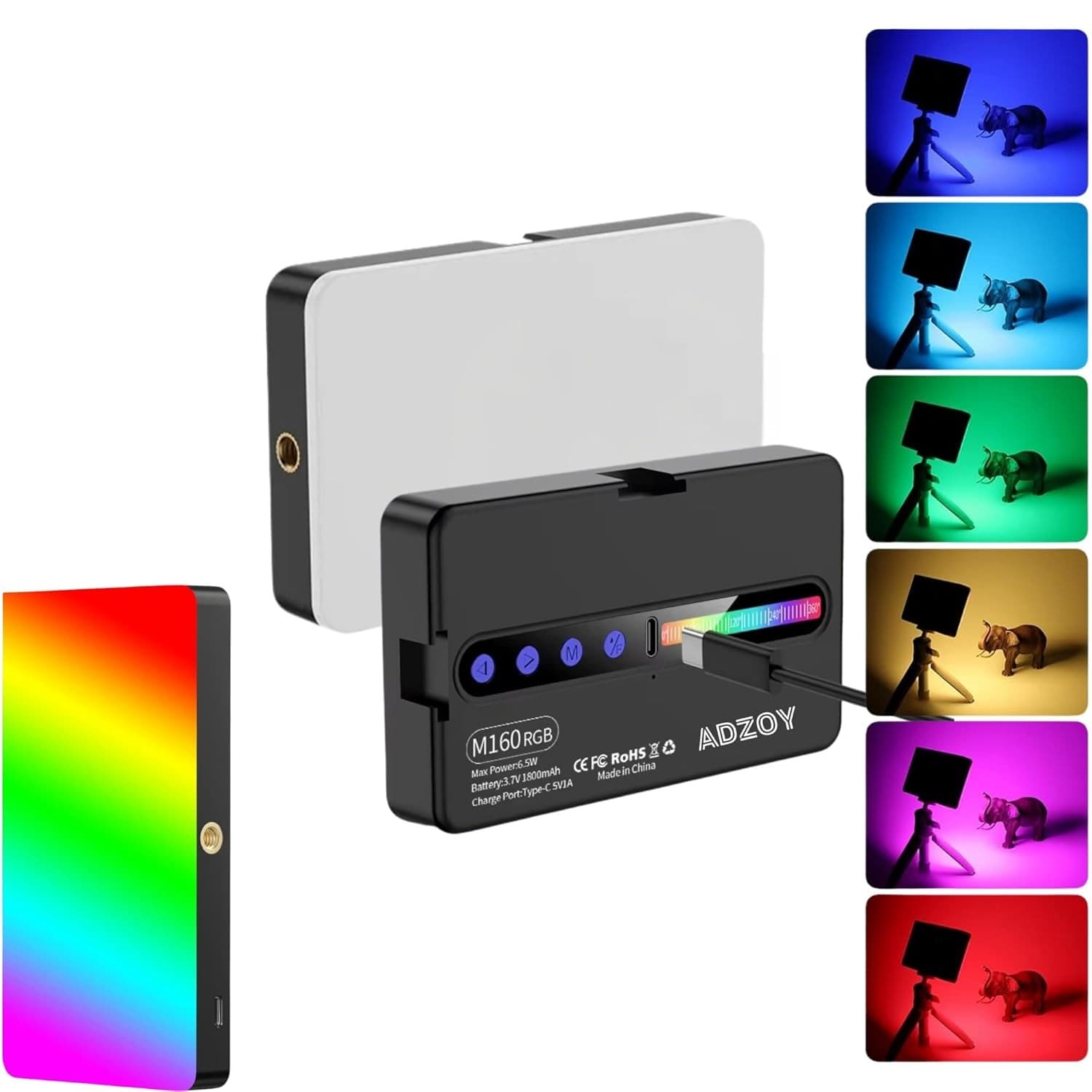M160 RGB Rechargeable Pocket Fill  Video Light view 2