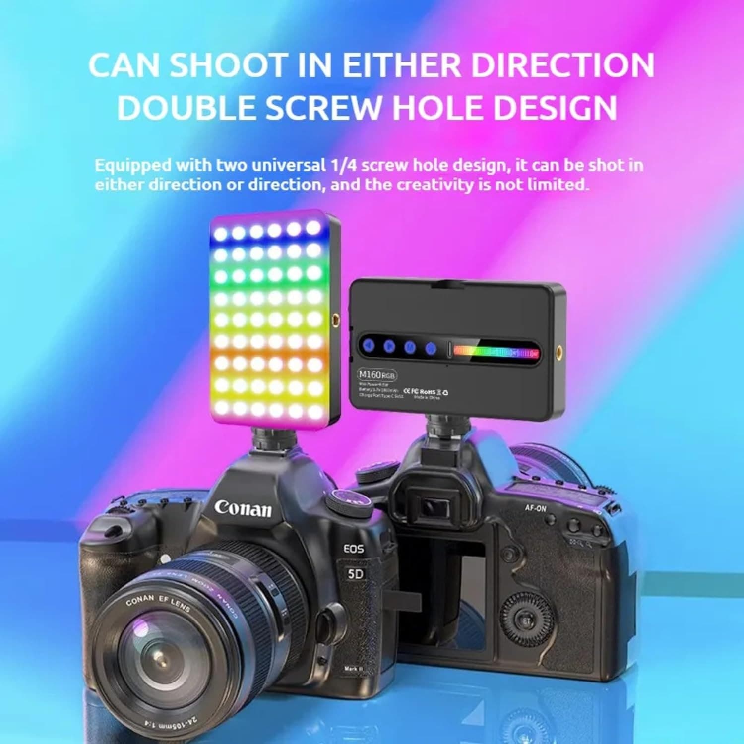 M160 RGB Rechargeable Pocket Fill  Video Light view 6
