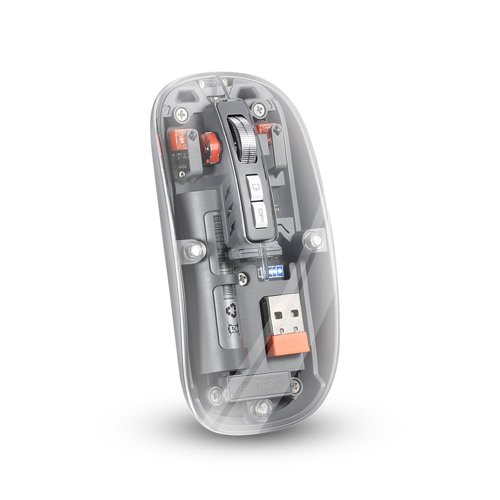 M233 Tri Mode Bluetooth And 2.4G Rechargeable Transparent Wireless Mouse