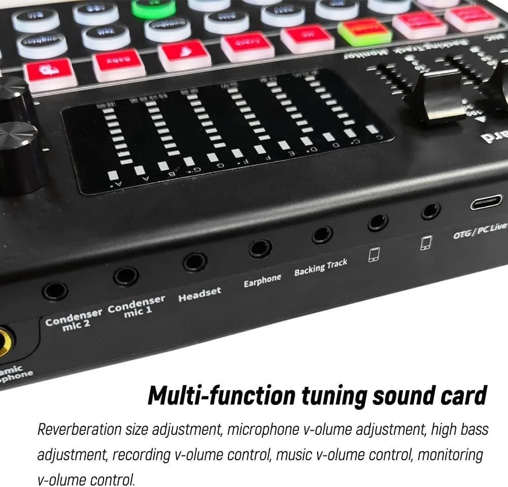 M9 Audio Interface Sound Card Live Voice Mixer External USB Sound Card Multiple Effects Mixer Board view 2