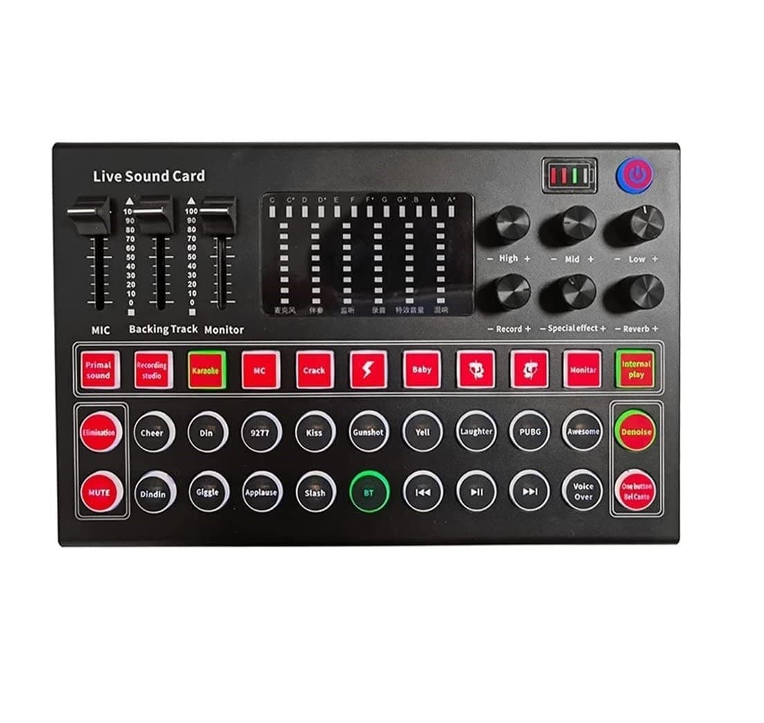 M9 Audio Interface Sound Card Live Voice Mixer External USB Sound Card Multiple Effects Mixer Board
