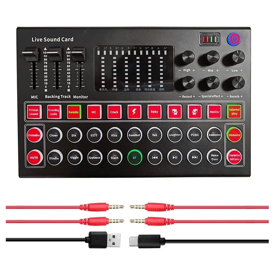 M9 Audio Interface Sound Card Live Voice Mixer External USB Sound Card Multiple Effects Mixer Board view 5