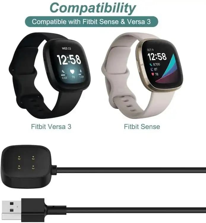 Magnetic Charging Cable Charger For Fitbit Sense Sense 2 Versa 3 Versa 4 view 2