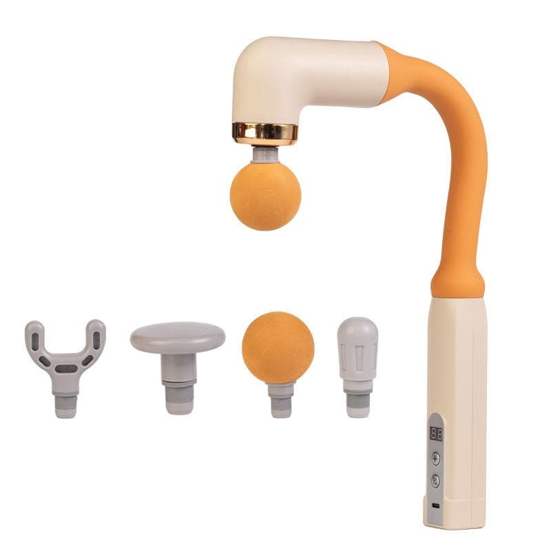 MDHL MD XY11 U Shaped Extended Handle Massage Gun: Deep Tissue Massager With 6 Heads & 6 Speeds