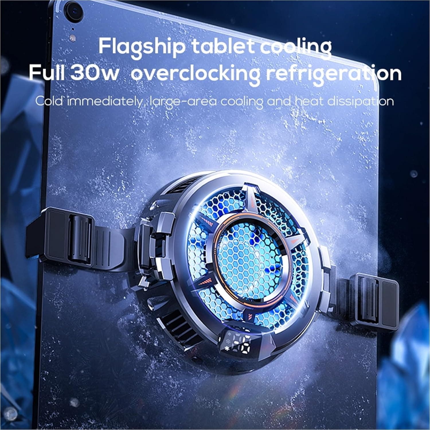 Memo CX05 30 Watt Tablet Cooler RGB Light Temperature Display view 2