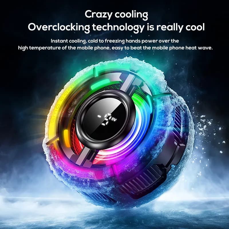MEMO CX15 AI Digital Display Mobile Cooler Fan Colourful LED Light view 3