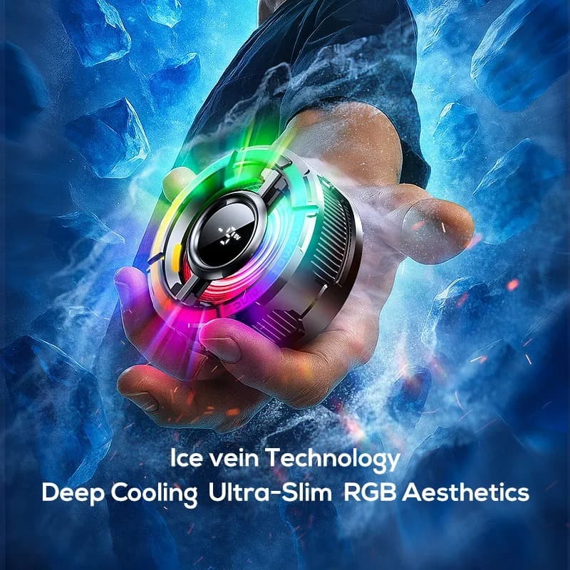 MEMO CX15 AI Digital Display Mobile Cooler Fan Colourful LED Light view 2