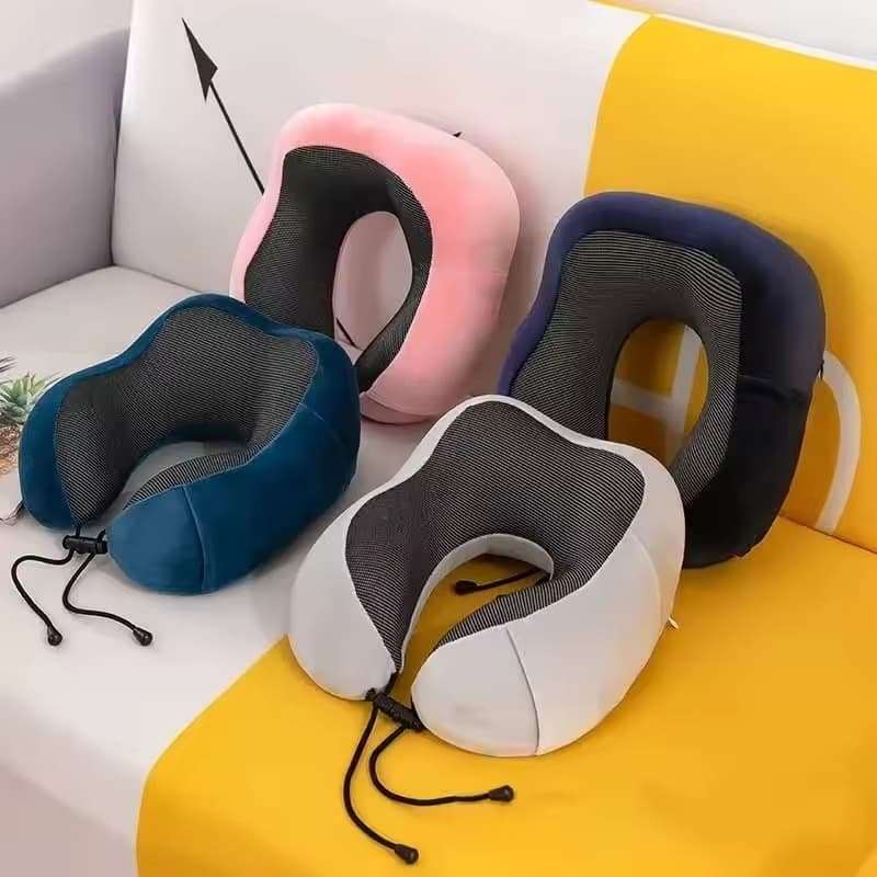 Memory Foam U-Shaped Neck Pillow for Travel Soft Massage & Cervical Support