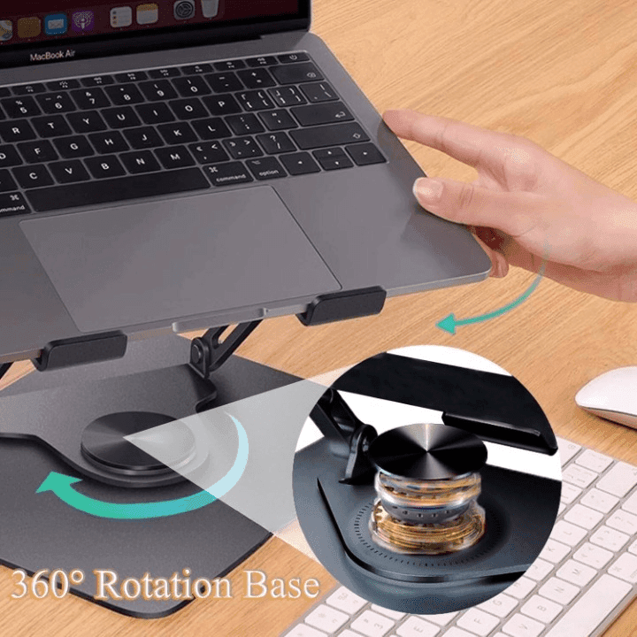 Metal Laptop Stand With Dual Cooling Fan 360 Rotating view 2