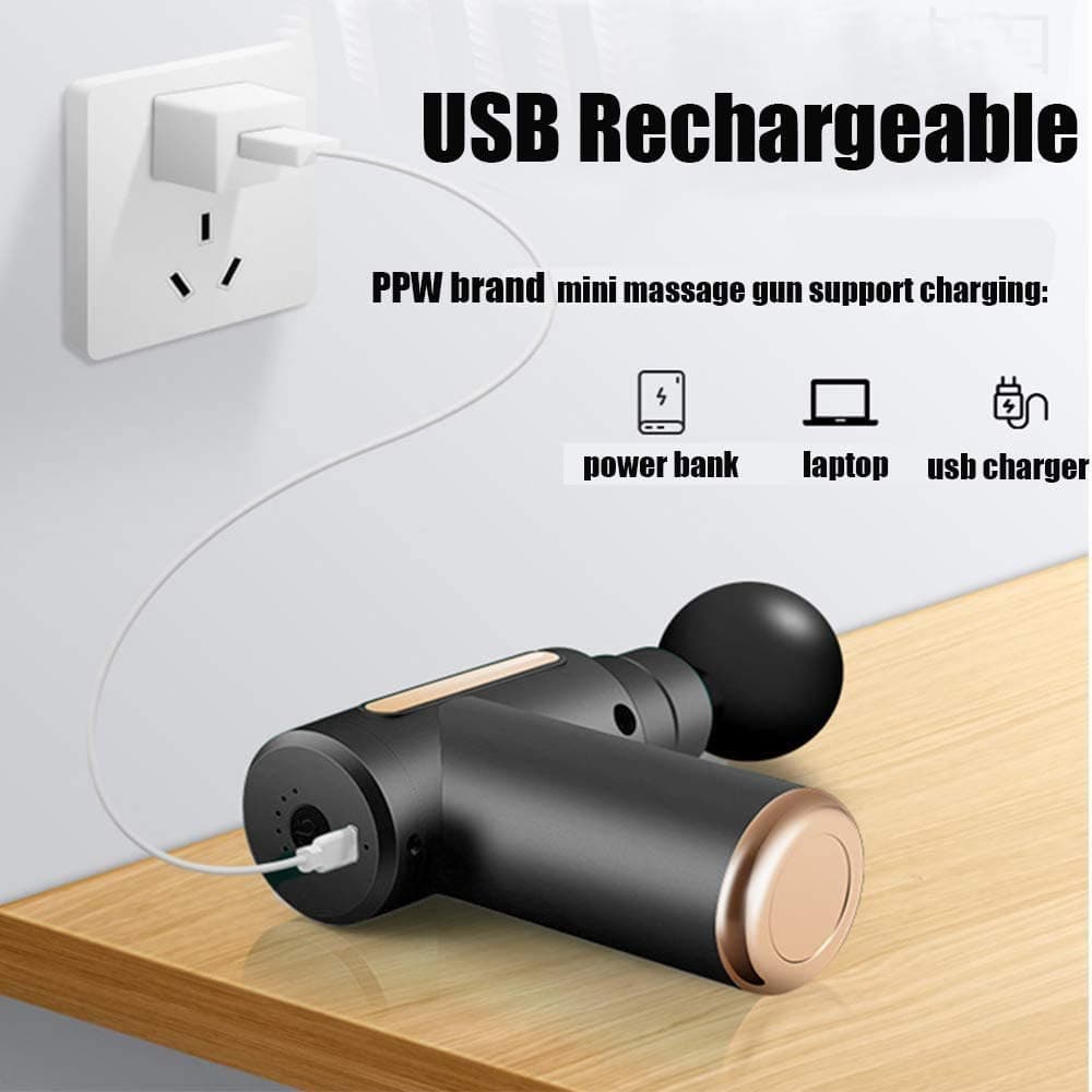 Mini Electric Massage Gun USB Rechargeable With 4 Massage Heads view 5