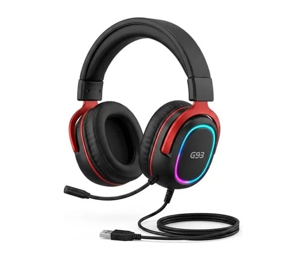 Misde G93 USB Over Ear Gaming Headset With Noise Isolating Microphone And LED Lighting