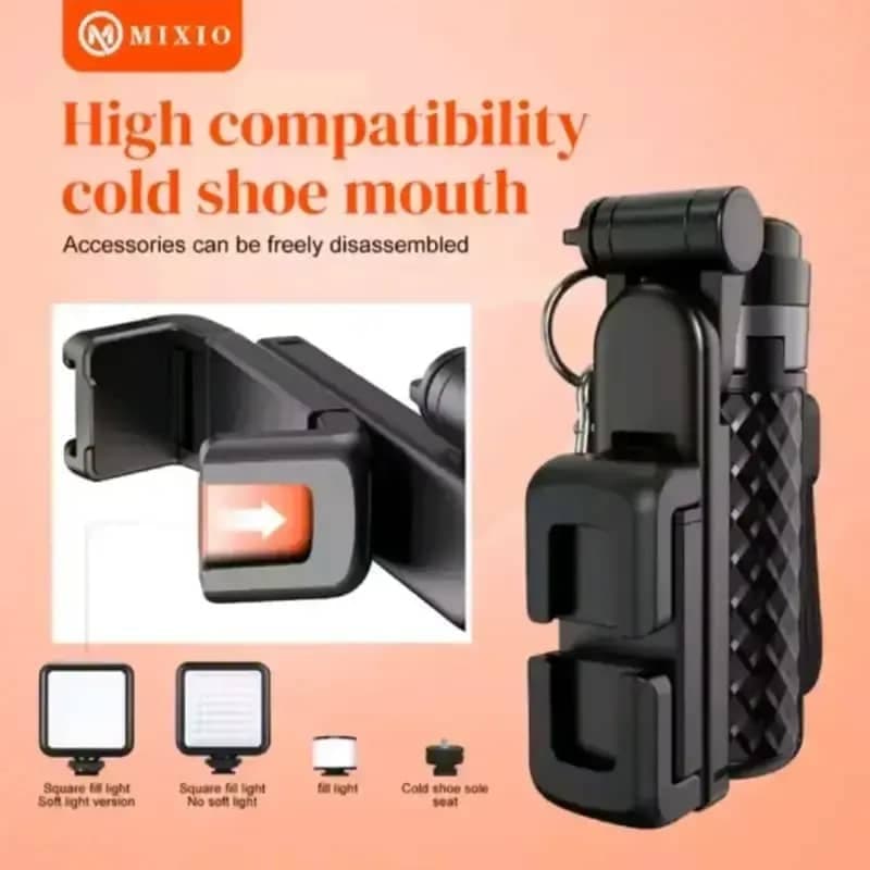 MIXIO A16 Mini Extendable Pocket Grip Tripod Mini Selfie Stick With Bluetooth Remote view 4