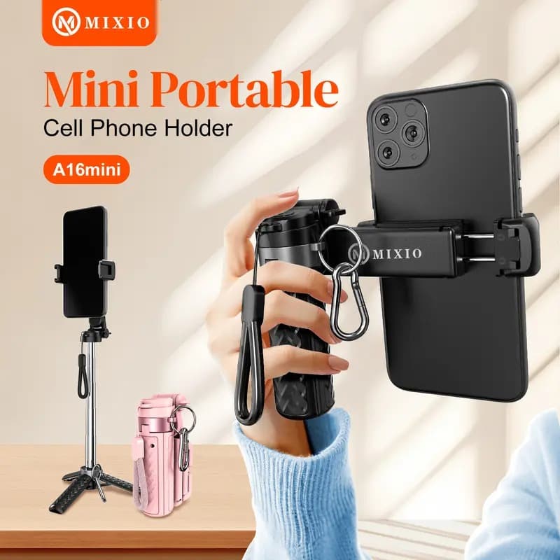 MIXIO A16 Mini Extendable Pocket Grip Tripod Mini Selfie Stick With Bluetooth Remote