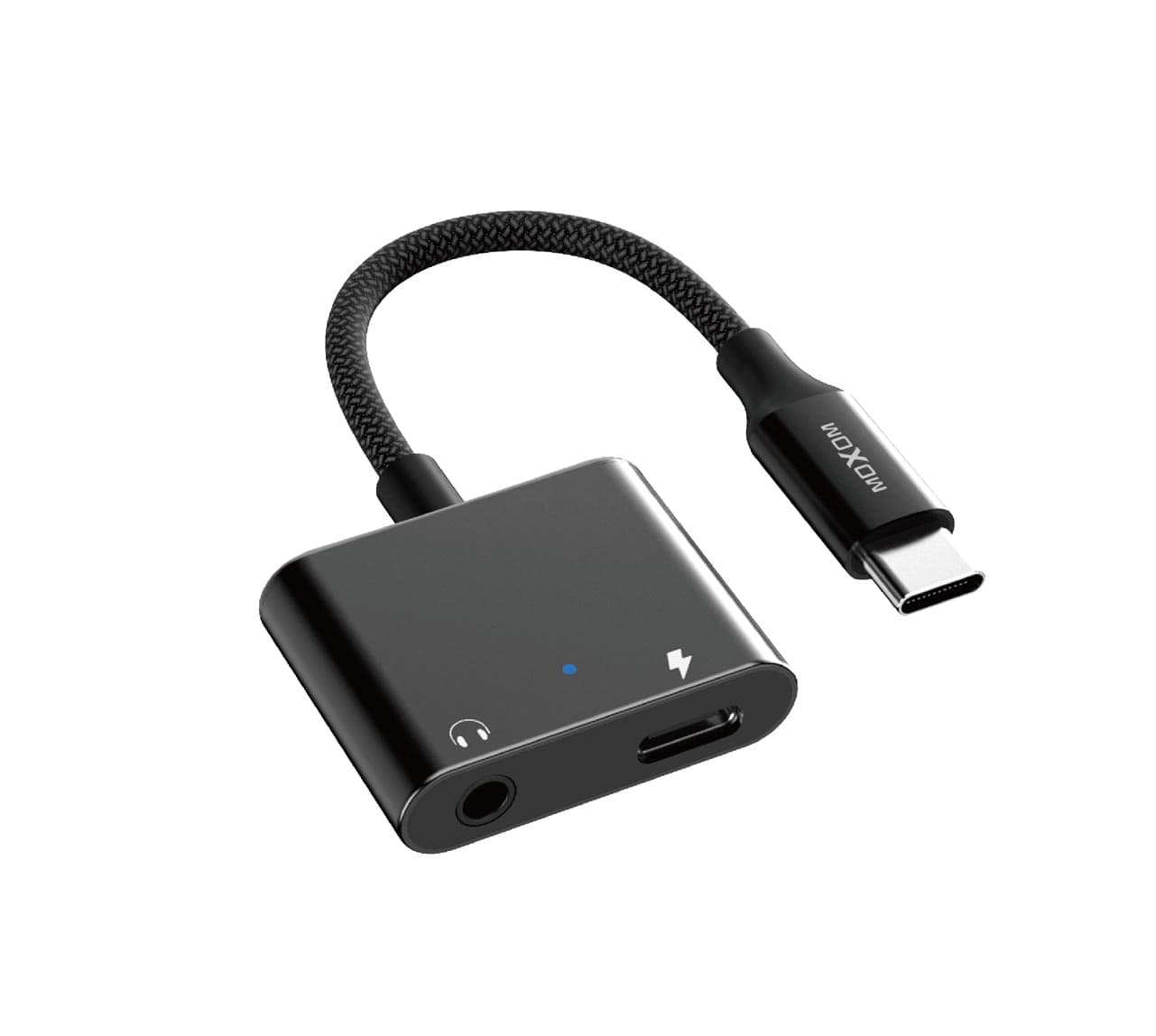MOXOM AX71 60W Type-C to 3.5mm+Type-C Charge Audio Adapter
