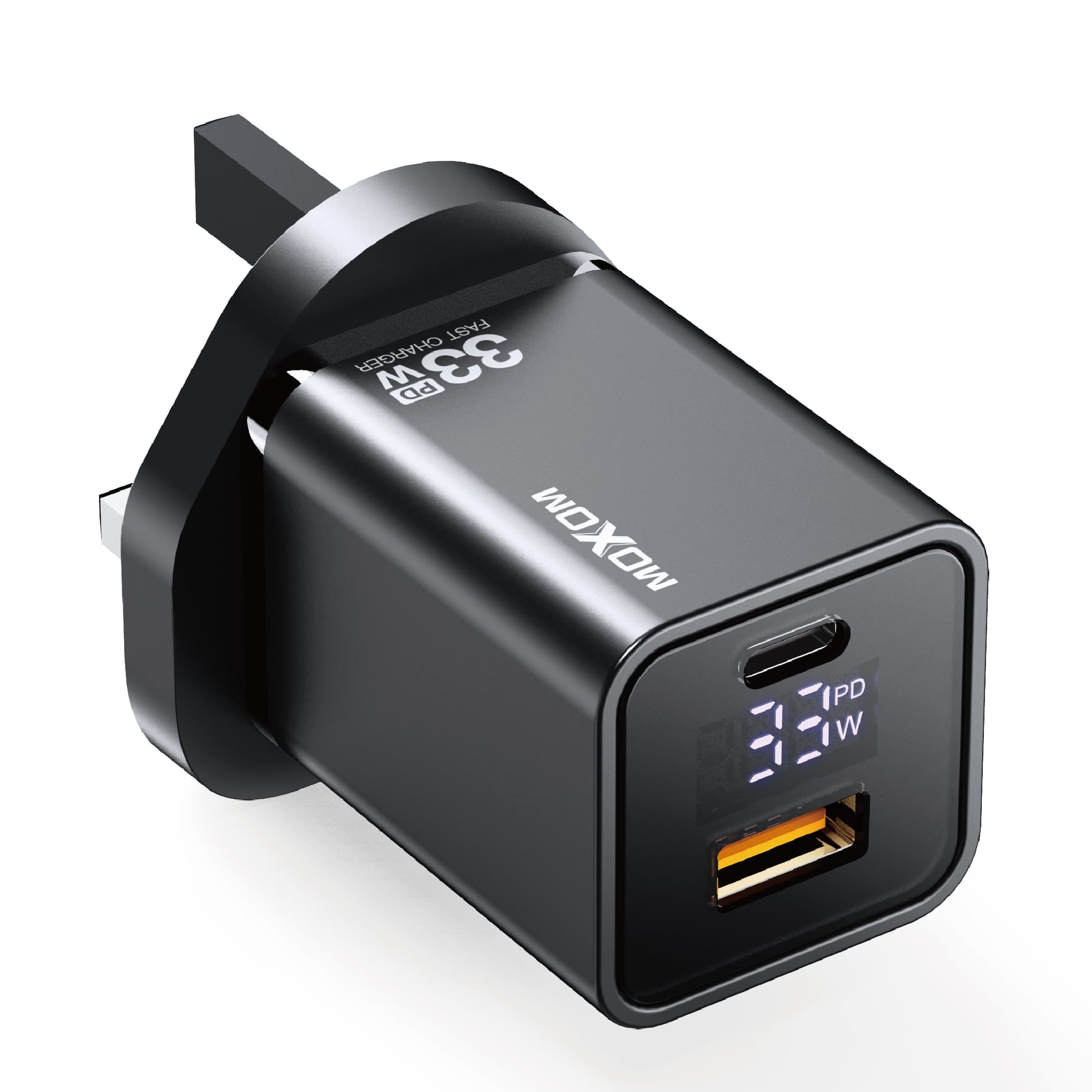 Moxom LX-HC802 PD 33W Fast Charger With LCD Display QC3.0/PD