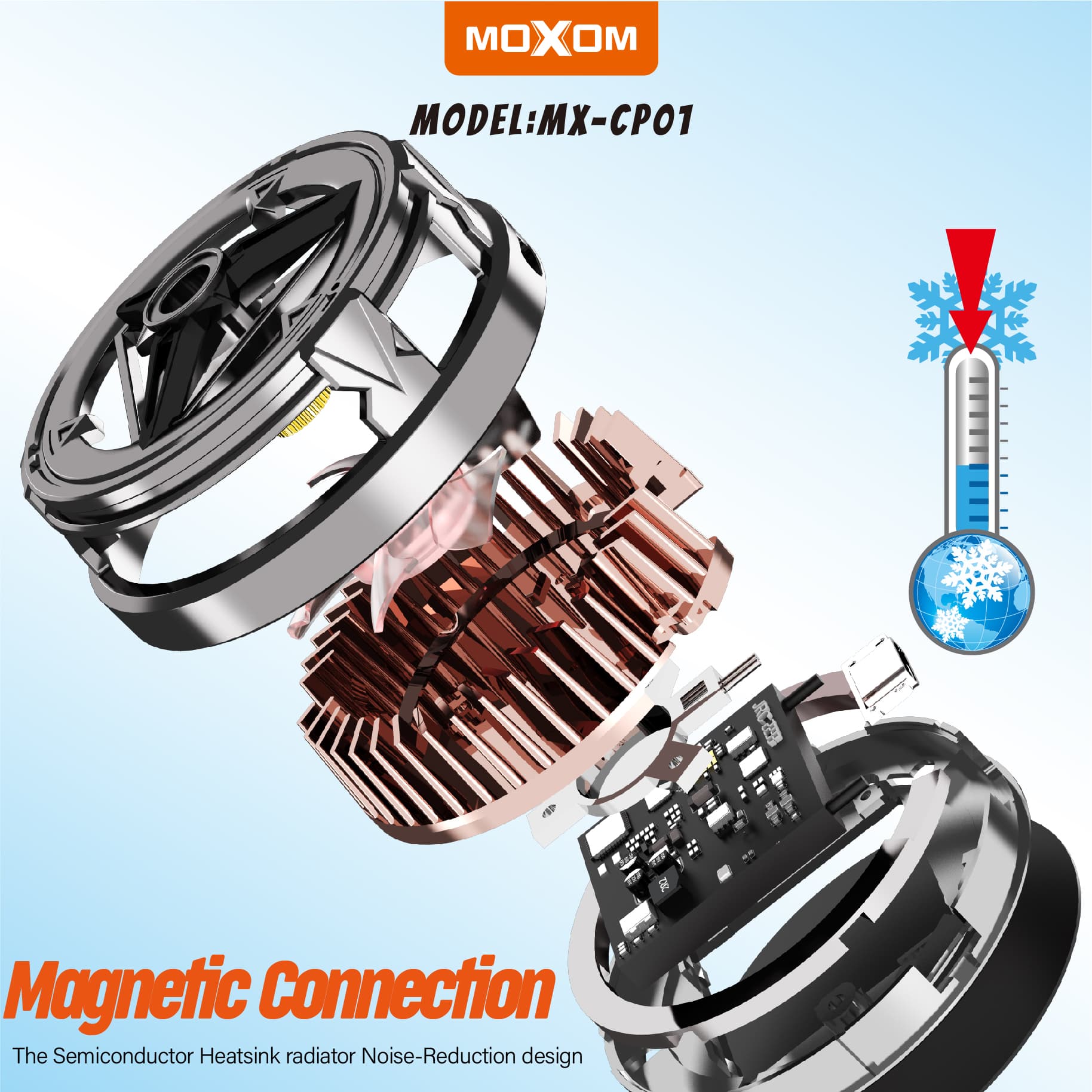 Moxom MX CP01 Magnetic Type-C Mobile Cooler ABS + Aluminum Alloy view 4