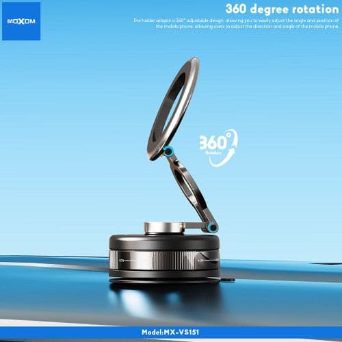 Moxom MX VS151 Magnetic Vacuum Suction Car Phone Holder With 360° Rotation view 2