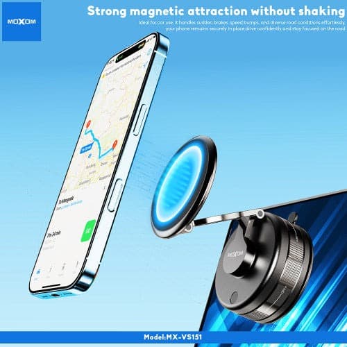 Moxom MX VS151 Magnetic Vacuum Suction Car Phone Holder With 360° Rotation view 3