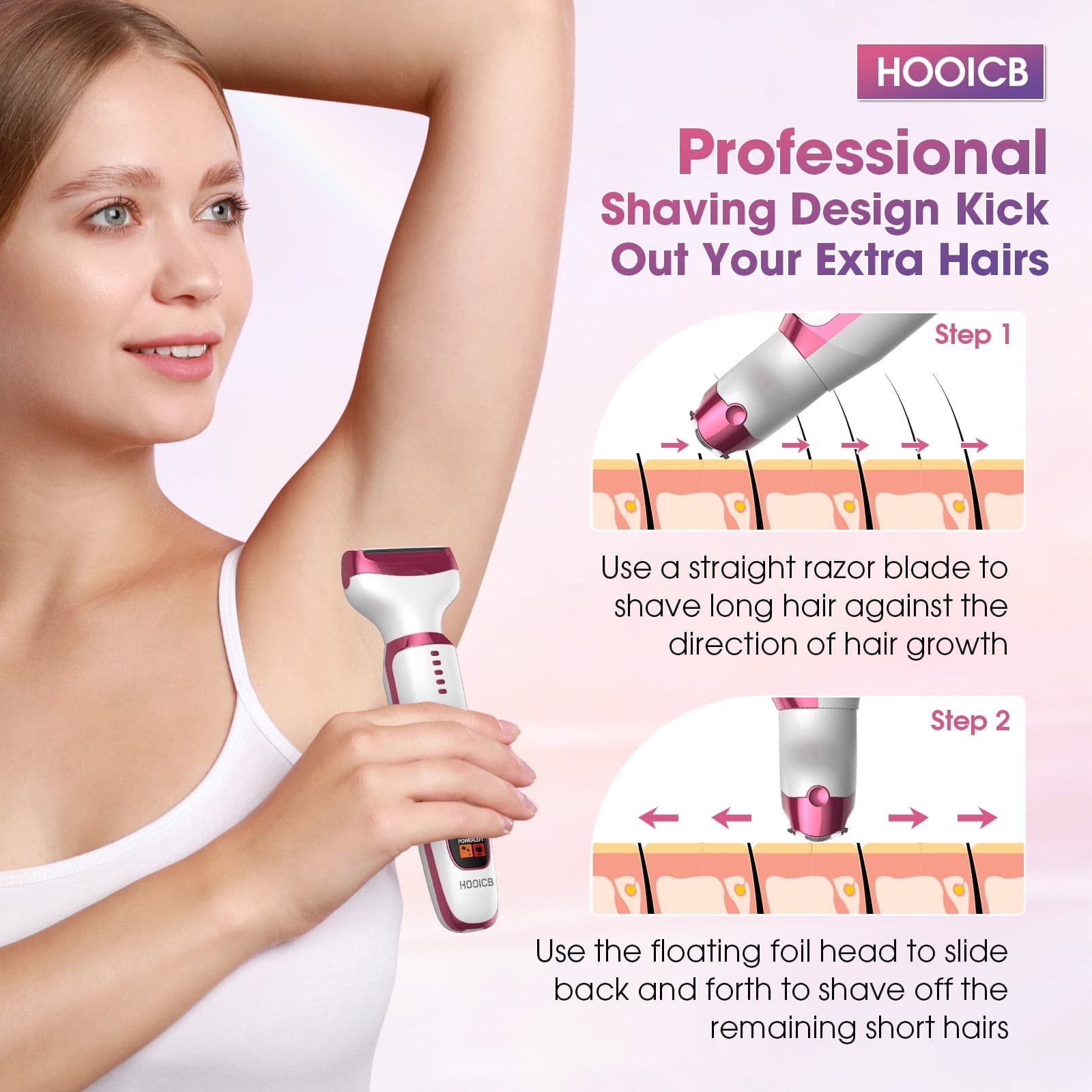 MS8377 Electric Razor For Women 5 in 1 Rechargeable Cordless Bikini Trimmer With Digital Display view 4