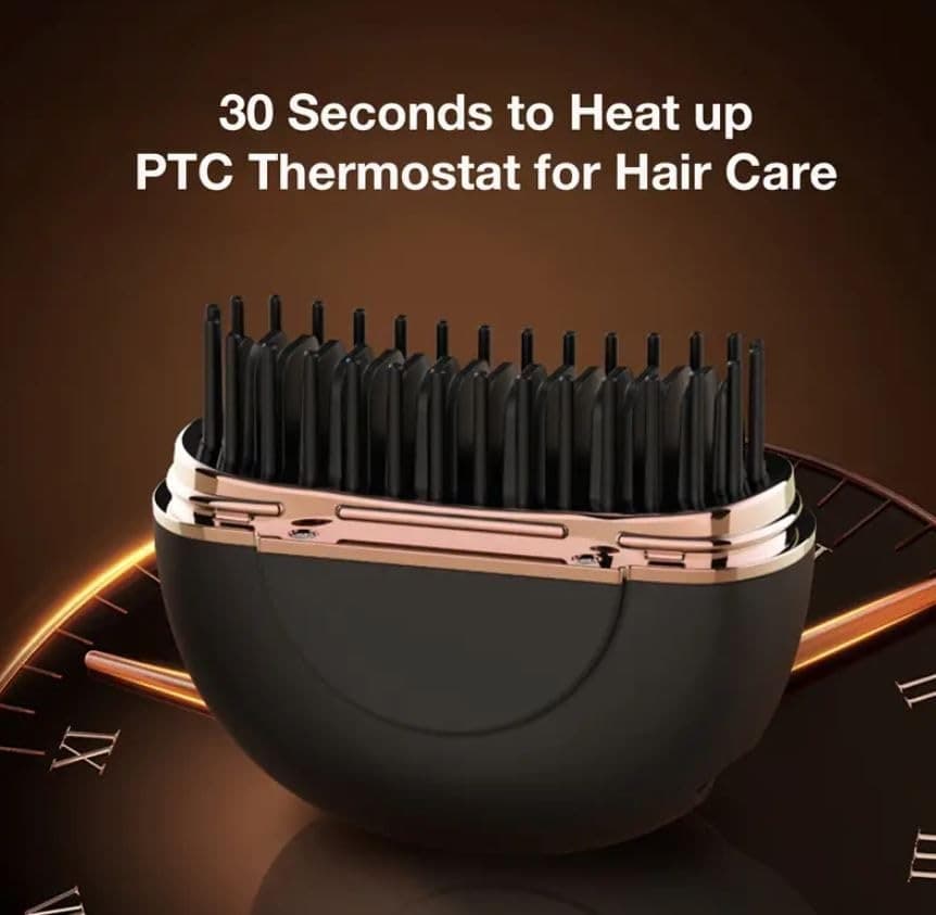 Multi Functional Straight Comb Mini Hair Straightener, Rechargeable, 3-Speed Temperature Adjustment, Suitable for Travel view 3