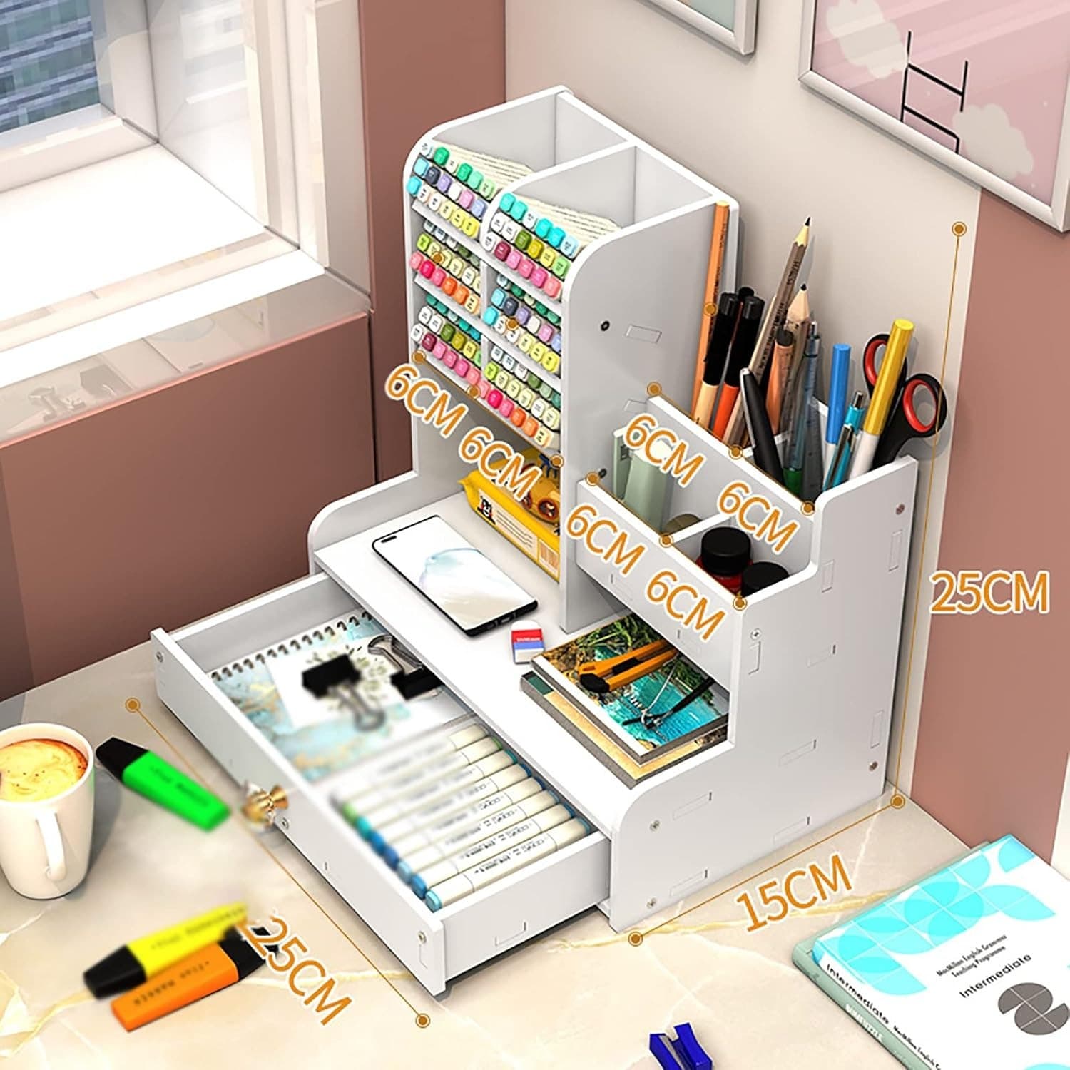Multifunctional DIY Pen Organizer Desktop Holder For School, Office & Home