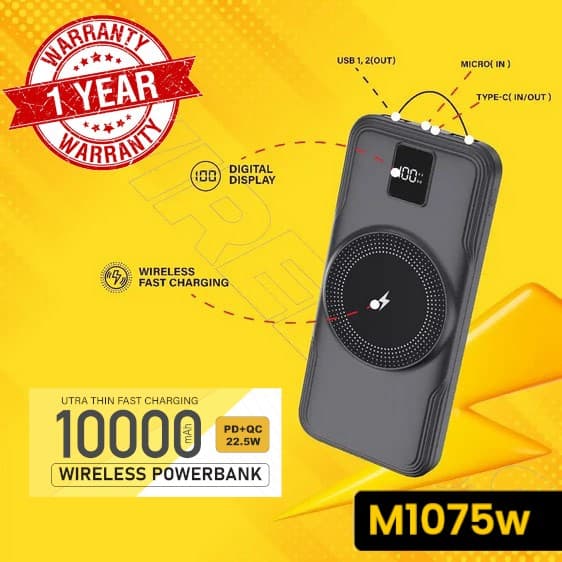 My Power M1075w 10000mAh Wireless Powerbank