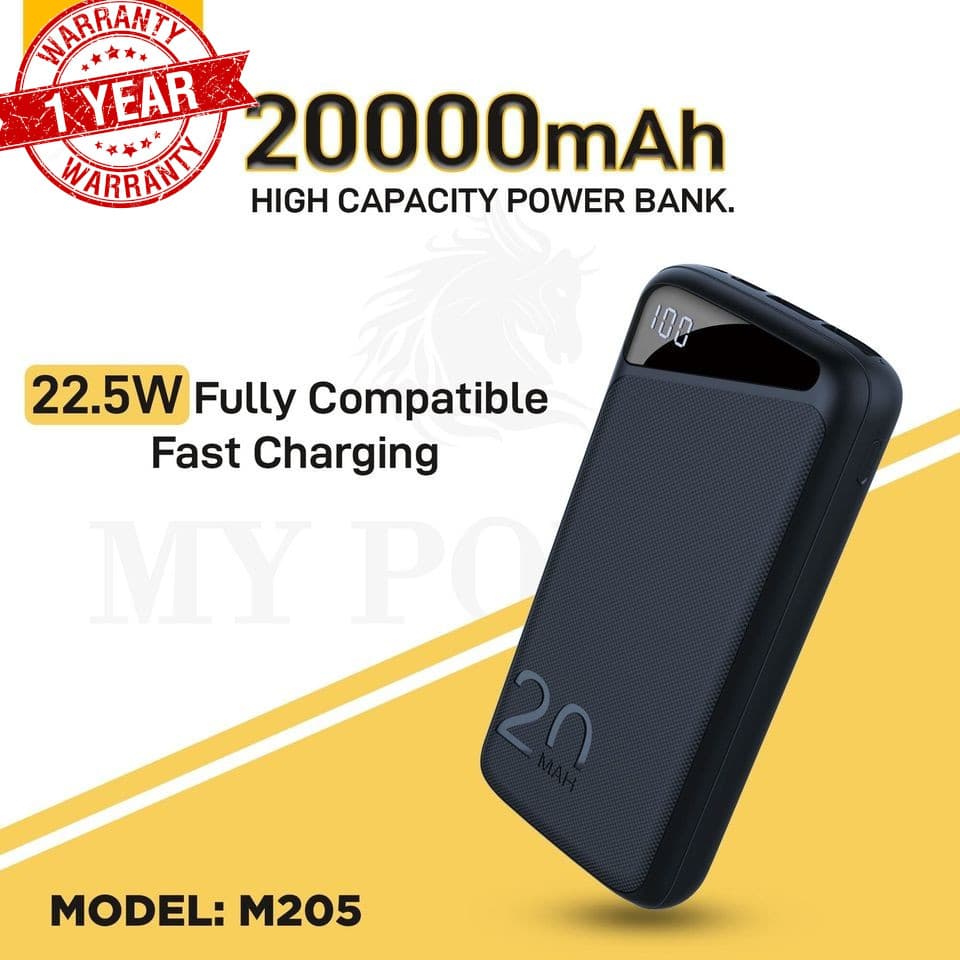 My Power M205 20000mah Powerbank Fast Charing PD Q.C 3.0 22.5w