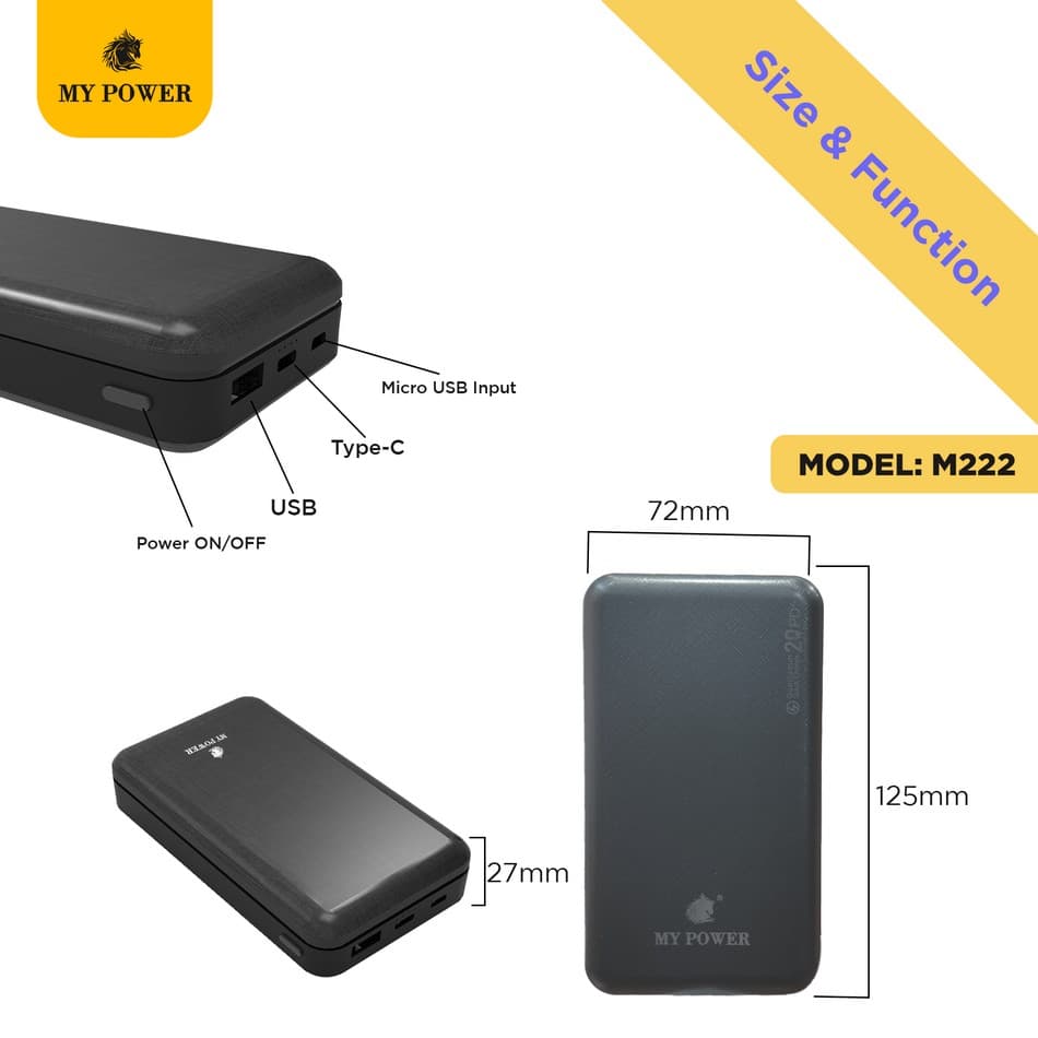 My Power M222 20000mah 20watt Powerbank view 3