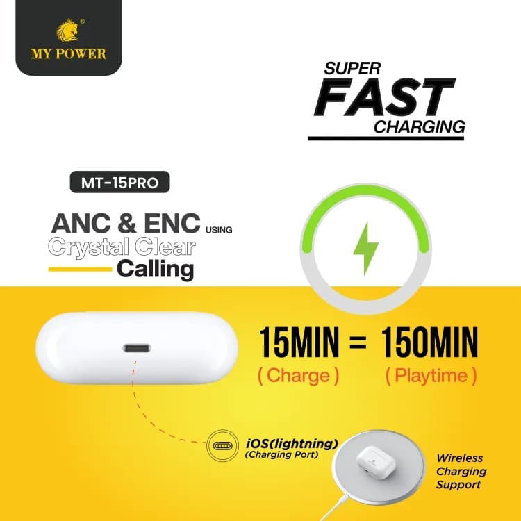 My Power MT15 Pro ANC & ENC Wireless Earbuds view 3