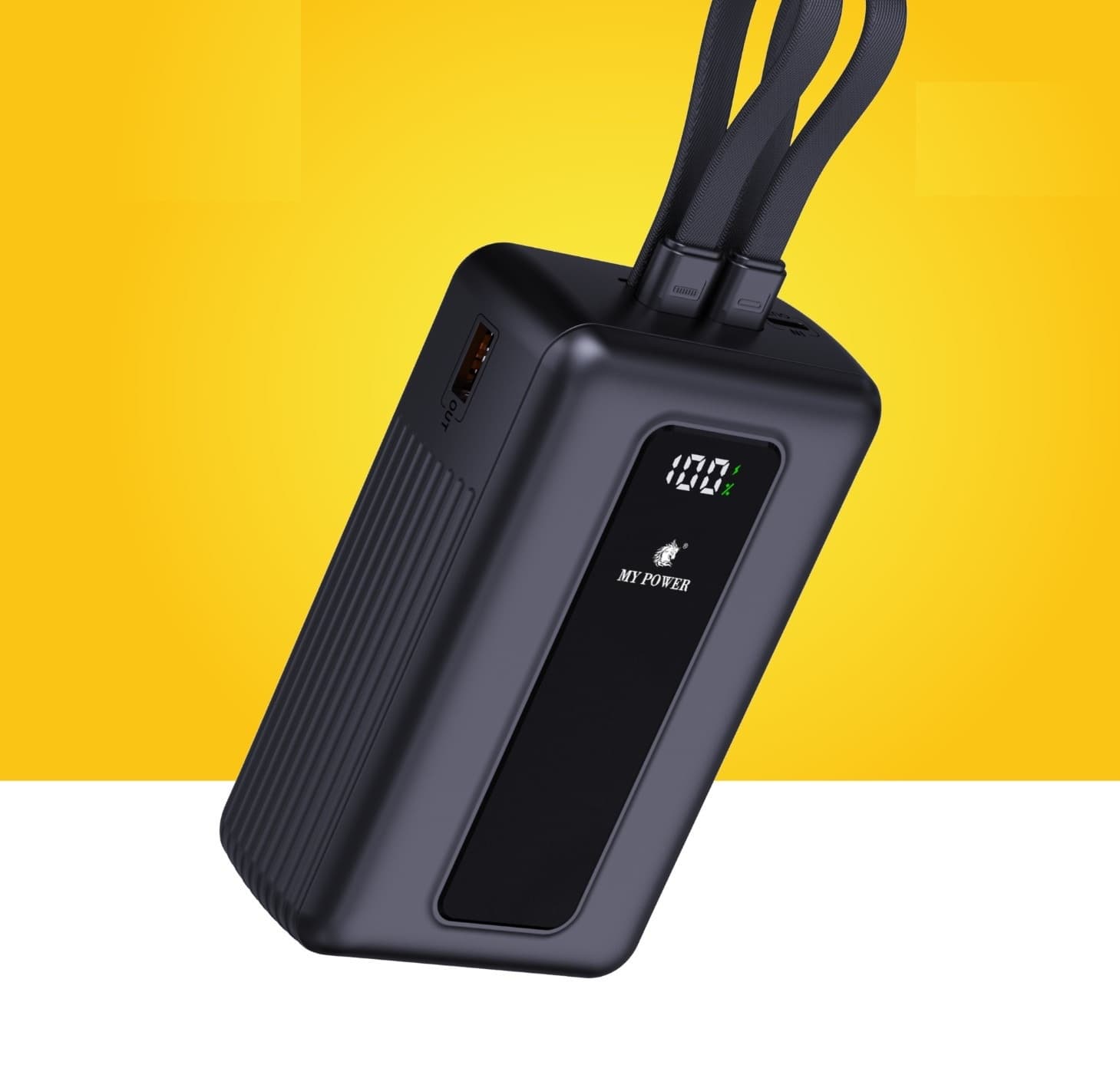 MY POWER Packpro 39 30000mAh Ultra-High Capacity 22.5W Fast Charging Power Bank With Built-in Lanyard Cables