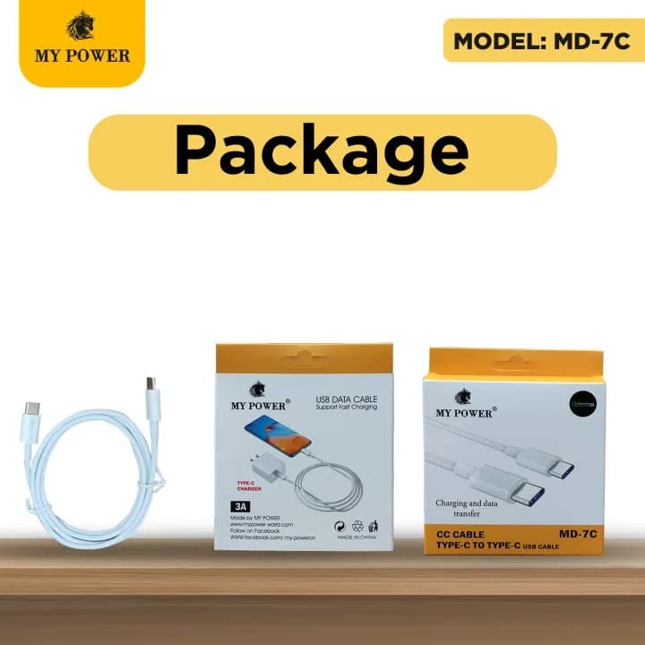 Mypower MD 7C 60 Watt Type C To Type C Data Cable view 3