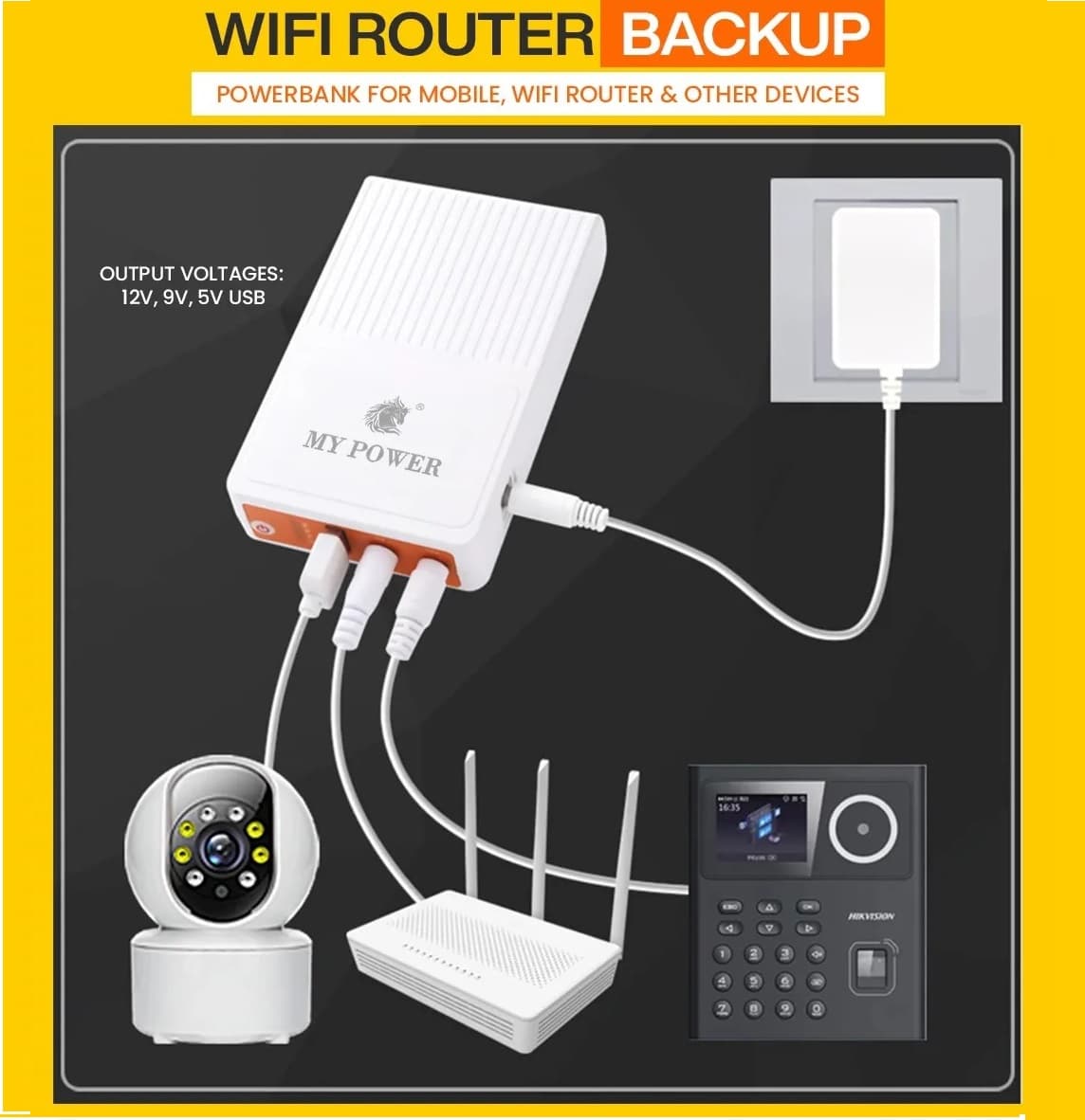 Mypower MPS404 Wifi Router Backup UPS And Mobile Power Bank 2 In 1